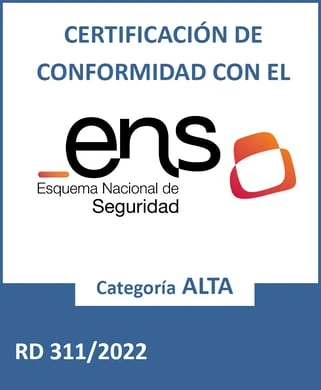 Certificación de conformidad con el ENS, categoría alta